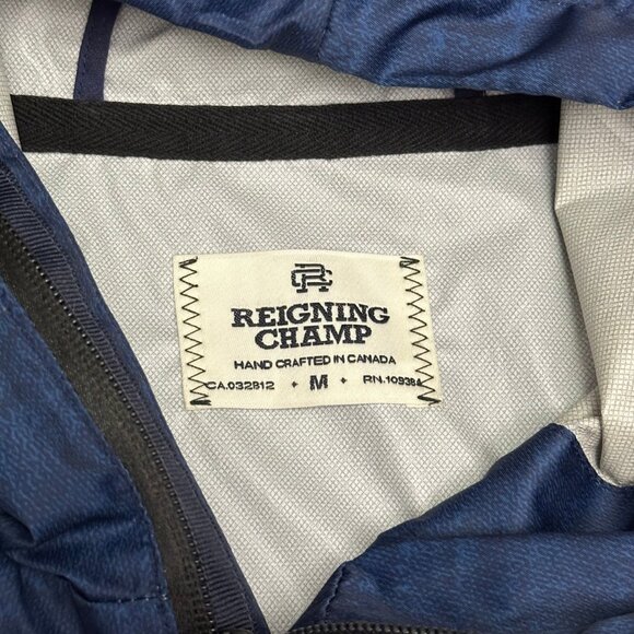 Reigning Champ Packable Printed Men's Blue Windbreaker Jacket - Size Medium - Picture 7 of 8